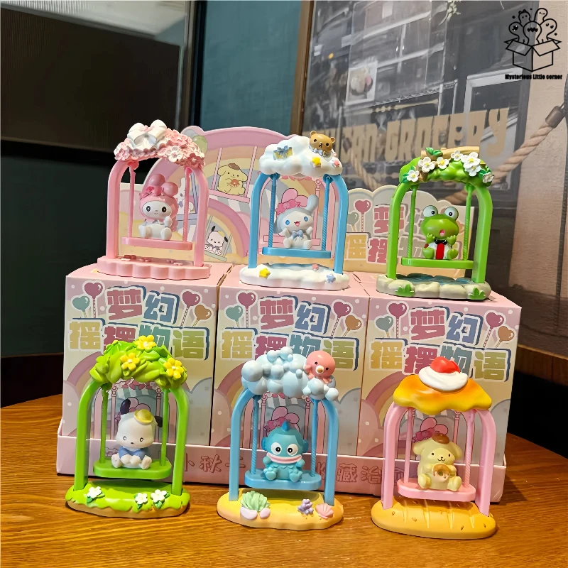 

Dreamy Swinging Tales Blind Box Cinnamoroll My Melody Swinging Figurines Collectible Toys Desktop Ornament Surprise Gift