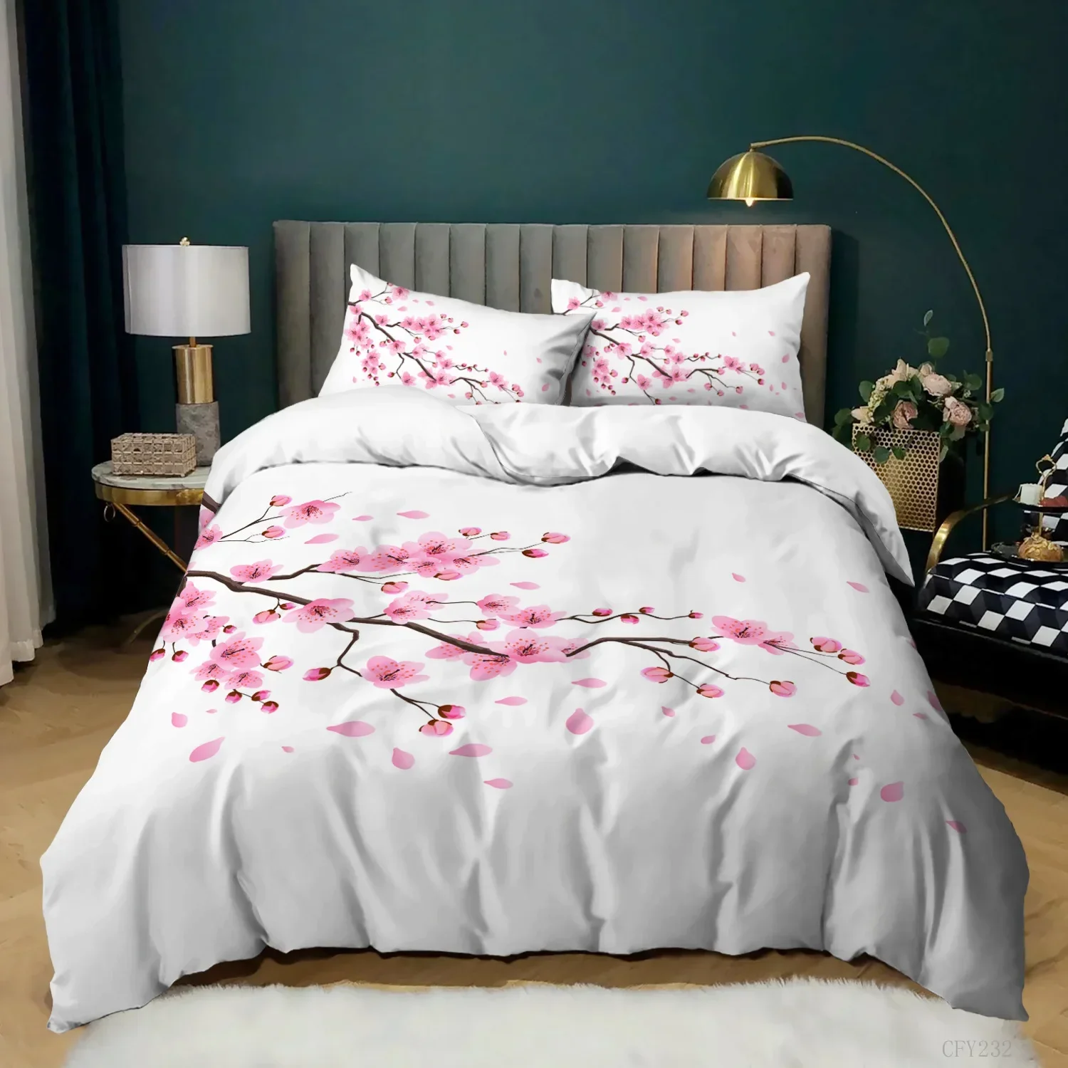 

Plum Blossom Red Flower Floral Comfortable Duvet Quilt Cover Pillowcase Bedding Set Children Bedroom Decoration Home Textile