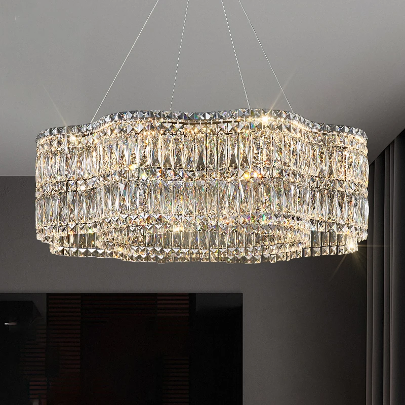 

Modern Crystal Chandelier Living Room Dining Room Light Luxury Led Ceiling Pendant Lights Gold/chrome Indoor Decoration Fixtures