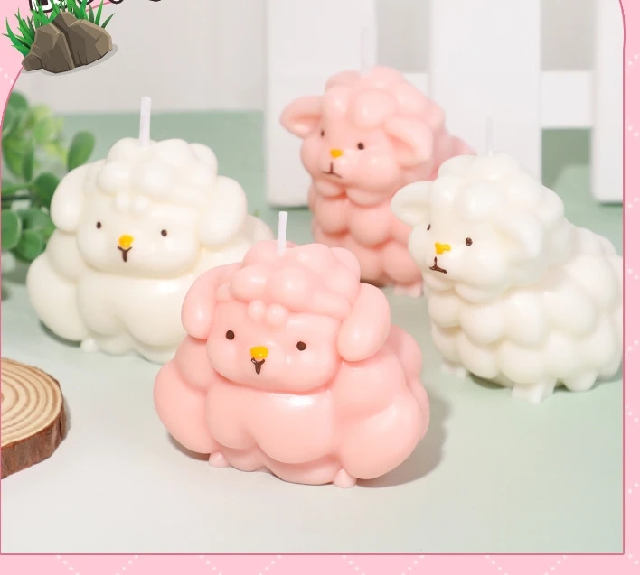 

Cute lamb low-temperature candle 48 degree soy wax does not harm the skin, drip wax aromatherapy candle