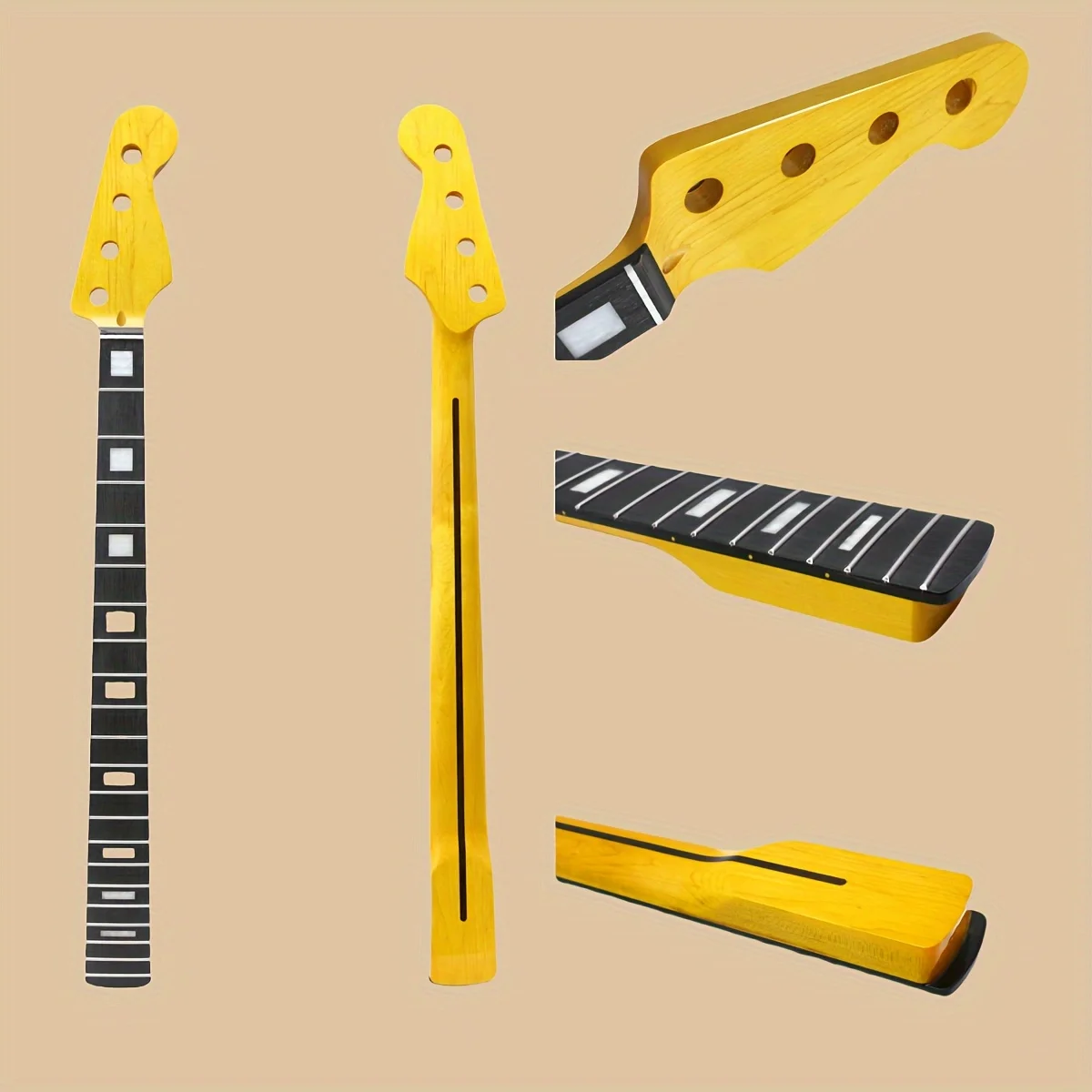 

Electric Guitar Bass Neck New 21 Fret 34 Inch Maple Rosewood Fretboard Block Inlay Bolt on heel Electric Guitar Parts