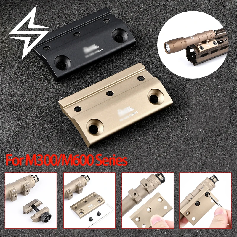 

WADSN Metal Flashlight Offset Mount Support For 416SMR Rail Base For M300 M600 Series Flashlight Airsoft Gun Accessory