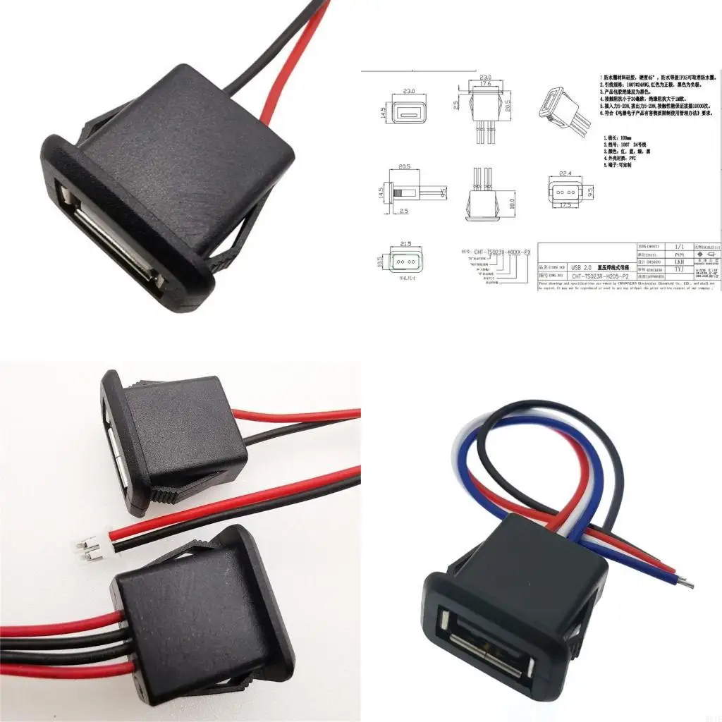 

581E 5xCharging Port Connector Charge-Barrel-Jack Power Adapter Electronics Charging