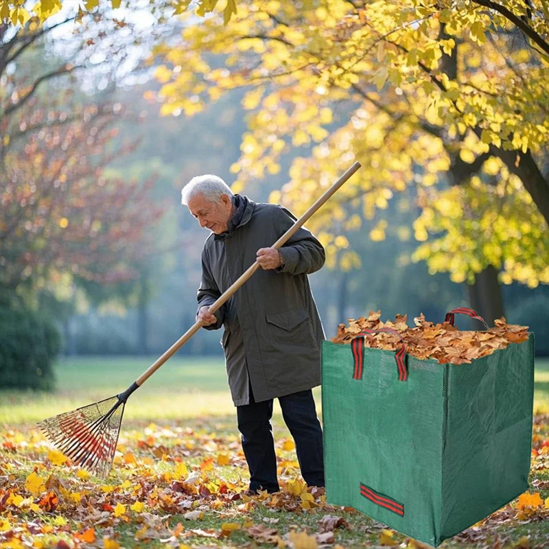Square Garden Waste Bag Supplies Gardening Recycling Separation Folding Compost Foldable Portable Lawn Leaf Collection Cleanup
