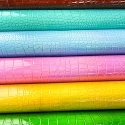 Holographic Crocodile Embossed Faux Leather Sheets Bag Material PU Fabrics for Sewing DIY Making Shoe Upper/Clothing/Handcraft