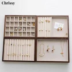 Walnut Solid Wood Jewelry Box Ring Pendant Storage Box Necklace Large Capacity Household Jewelry Organizer