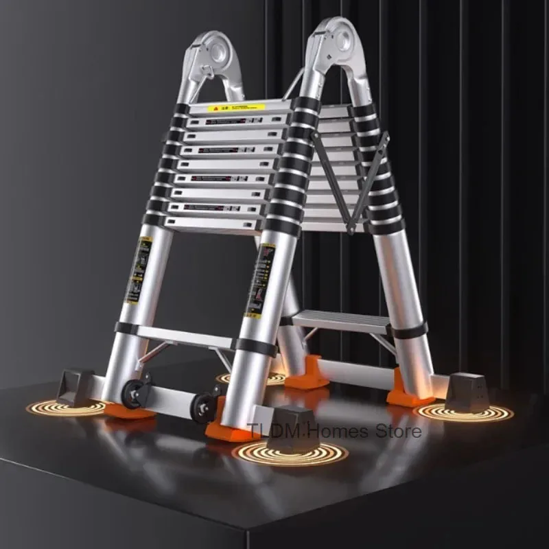 Alloy Telescopic Step Ladder Multi-functional Lifting Engineering Stairs Thickened Herringbone Ladders Folding Stairs