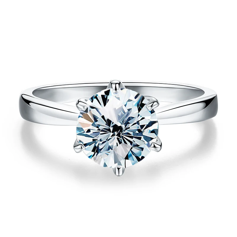 Real 0.5-2ct Real Moissanite Diamond Ring Engagement Wedding  Rings for Women 925 Sterling Silver Luxury Quality Fine Jewelry