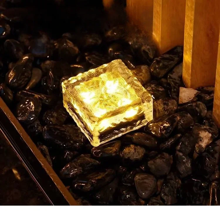 Outdoor Courtyard Solar Ice Brick Lamp Home Sensing Landscape Lamp Garden Step Decoration Square Ice Cube Lamp