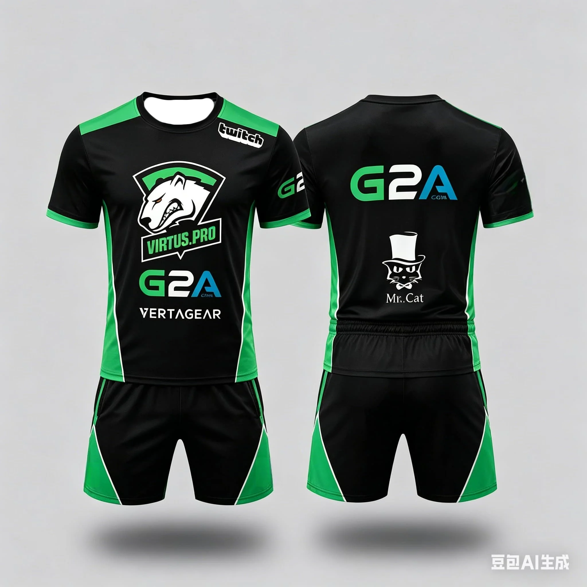 Virtus.Pro Esports Club Uniforms Summer Outdoor Men's Sport Breathable T-Shirt Set Loose Daily Casual Round Neck Clothes view 5