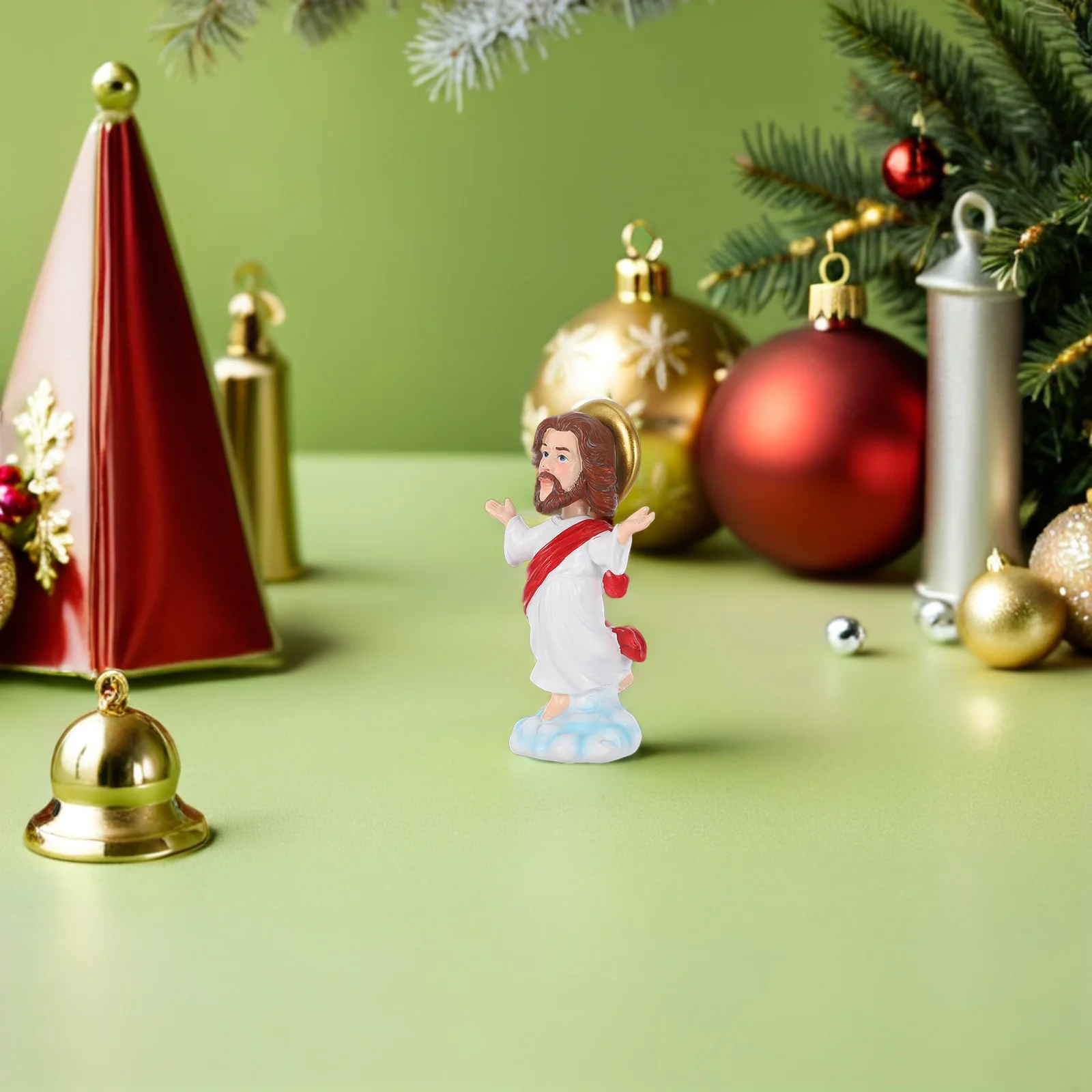 พระเยซูจิ๋วส่ายหัว ของตกแต่งเรซิ่นสำหรับติดคอนโซลรถยนต์ ของตกแต่งภายในรถยนต์ ของตกแต่งโต๊ะทำงาน ของตกแต่งคริสต์มาส อุปกรณ์ตกแต่งรถยนต์