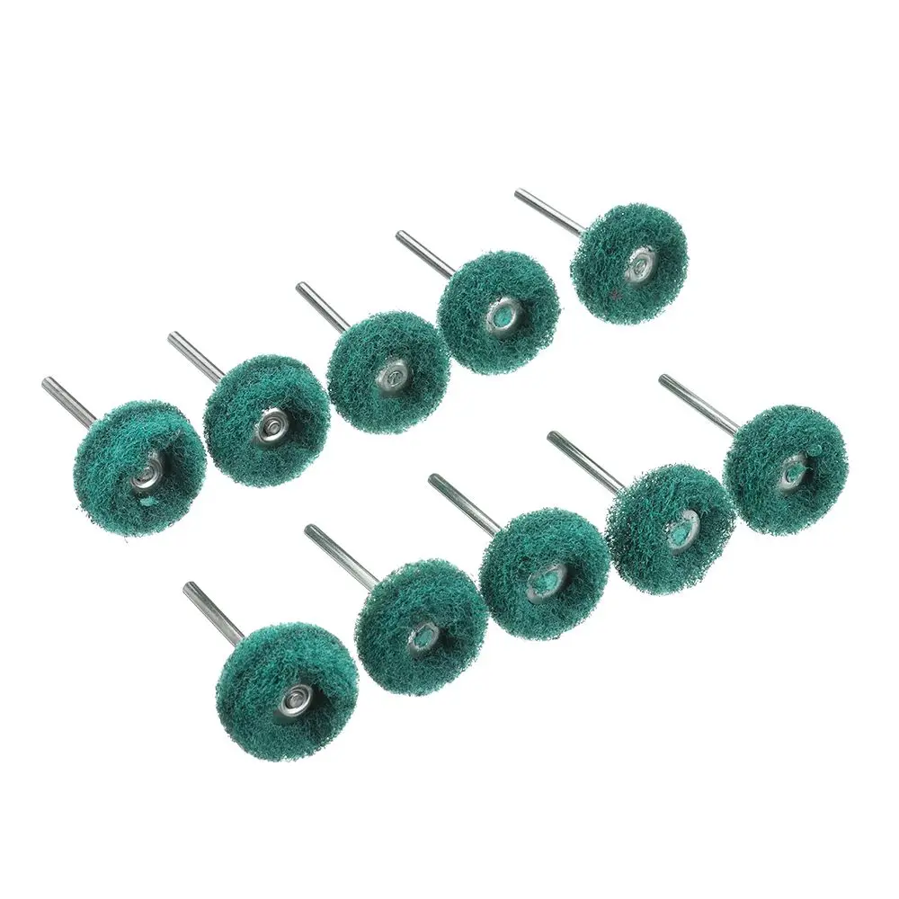 10pcs Abrasive Sanding Grinding Drill Abrasive Brush Polishing Wheel Nylon Buffing with 3mm Shank For Dremel Rotary Tools