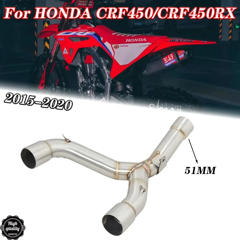 

Slip-on For HONDA CRF450 CRF450R CRF450RX 2015 -2020 Motorcycle Exhaust Escape Muffler Modify Mid Link Pipe Connect 51mm Muffler