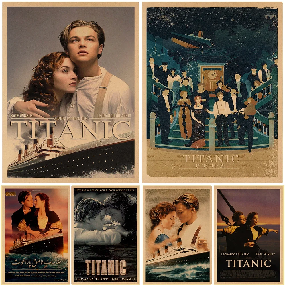 Buy Three Get One Free Classic American Love Movie Titanic Poster Retro Kraft Paper Poster Art Wall Home Decoration Poster