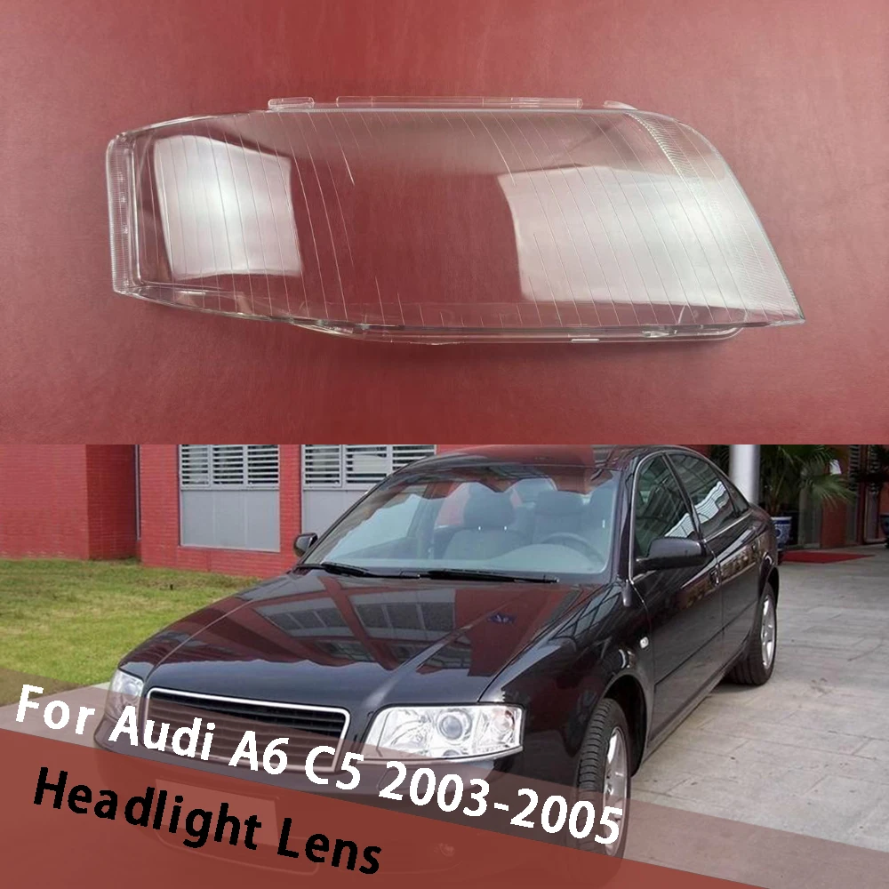 

For Audi A6 C5 2003 2004 2005 Front Headlamps Housing Headlights Cover Transparent Lampshades Lamp Shell Masks Lens Plexiglass