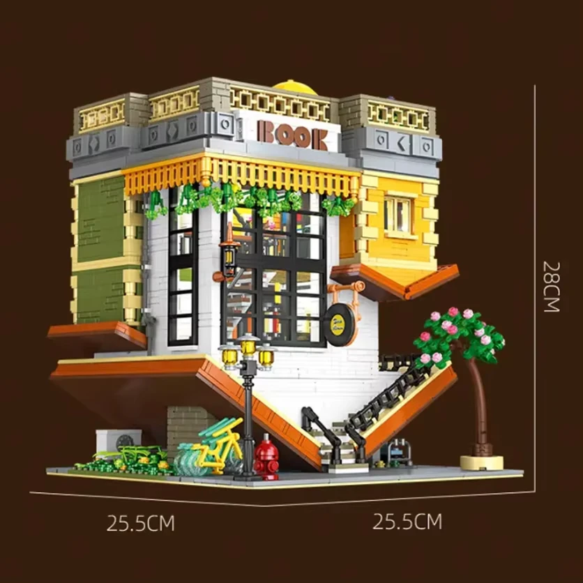 3621-teiliges MOC-Bauset mit umgedrehtem Magic Book House, einzigartiges Street View-Architekturmodellbausatz für Sammler für Kinder und Erwachsene
