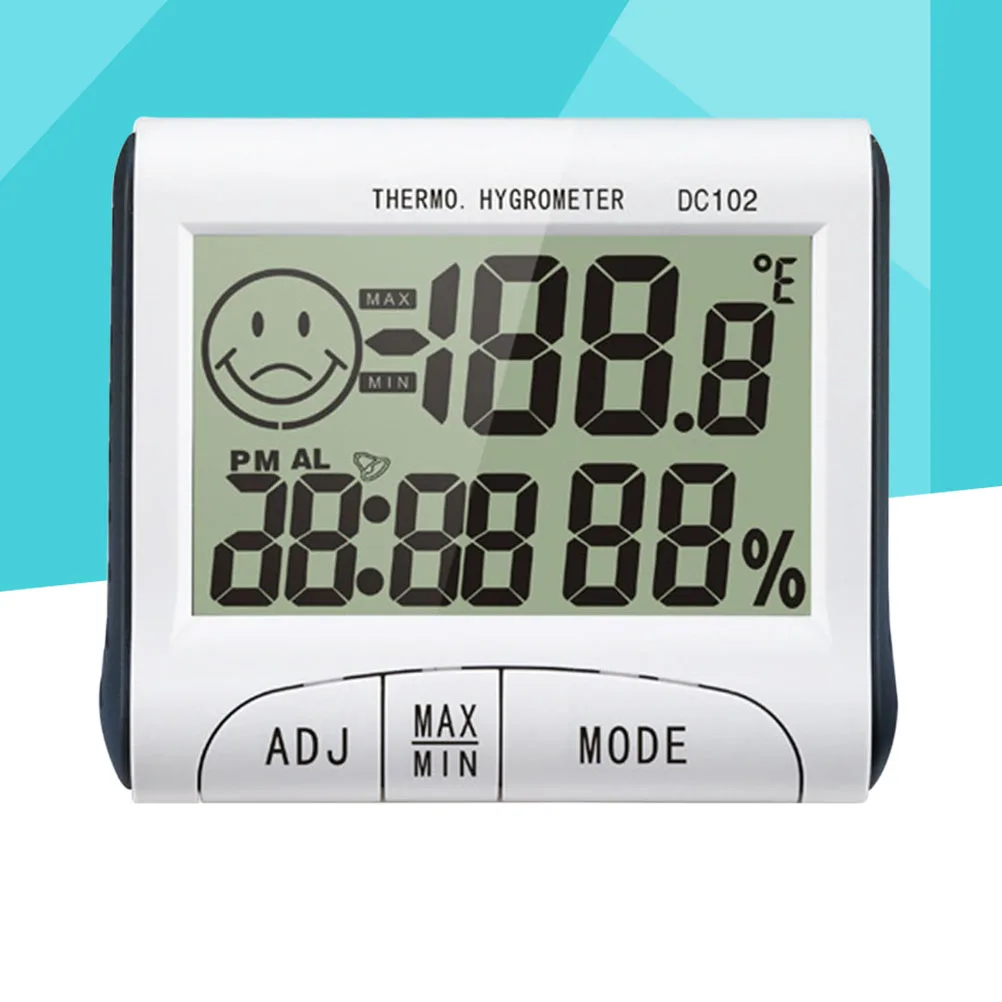 

Digital Thermometer Hygrometer Temperature Humidity Monitor Desk Clock Indoor Gauge Min Max Memory 12 24 Hours ℃ °F Display