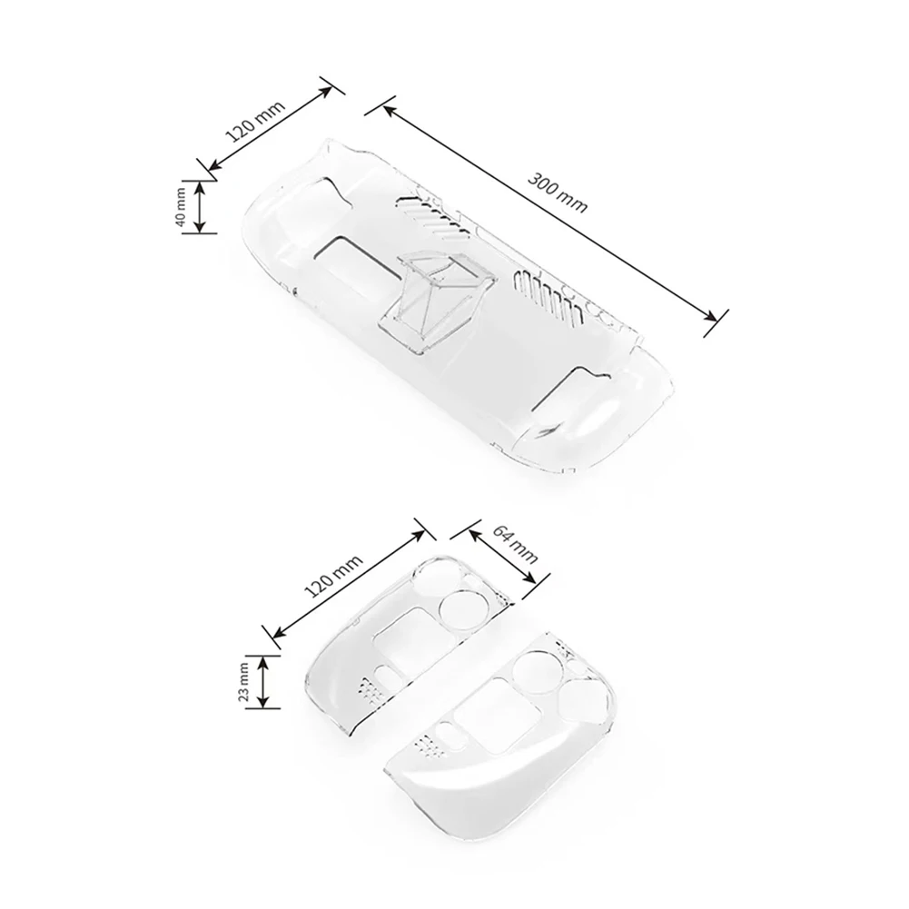 Transparent Crystal Clear Protective Cover Accessories Protective Cover Shell Replacement Detachable with Support for Steam Deck
