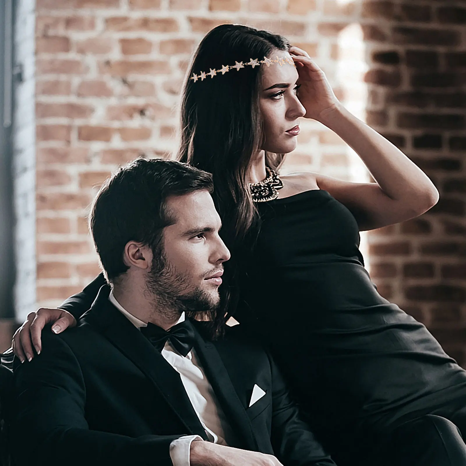 

Crystal Star Hairband Alloy Bridal Headpiece Elegant Wedding Party Rhinestone Fashion Hair Jewelry Alloy Headband