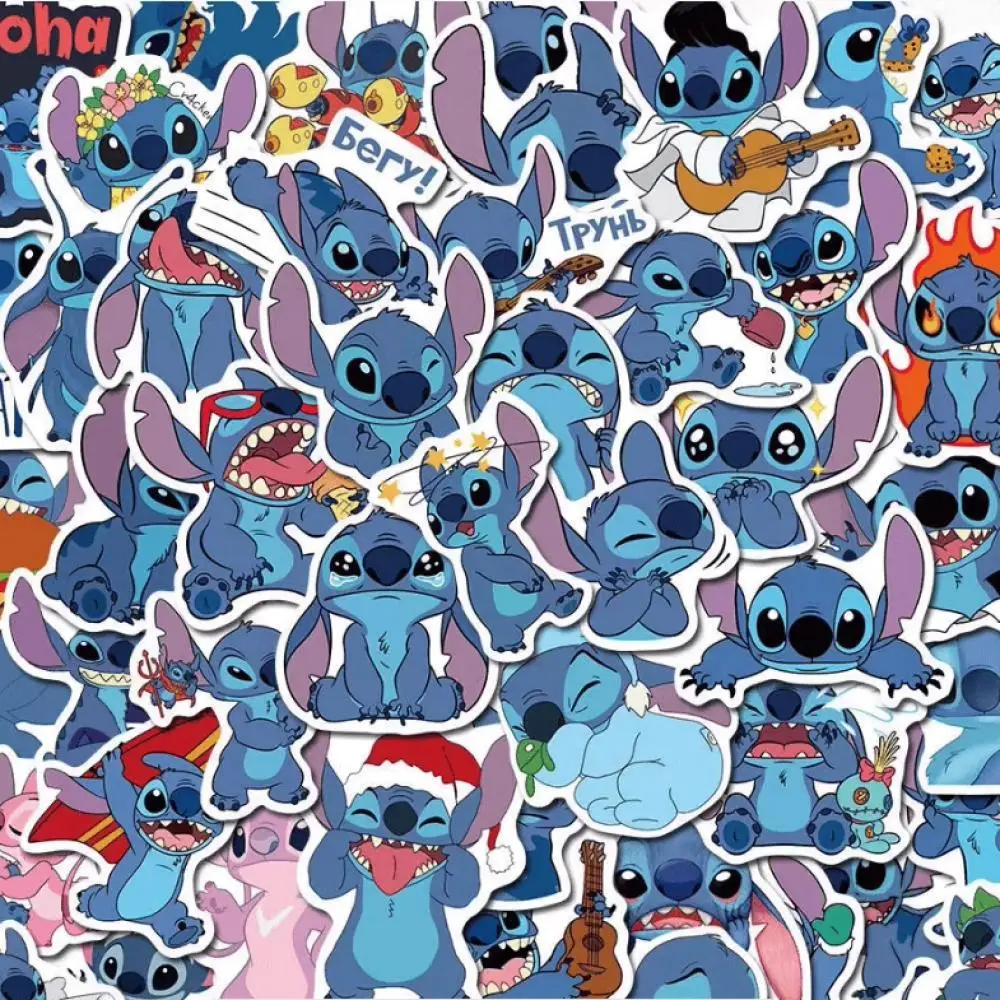 100pcs MINISO Stitch waterproof special shaped Stickers desktop notebook Glasses case trunk decoration Children diy Sticker toys