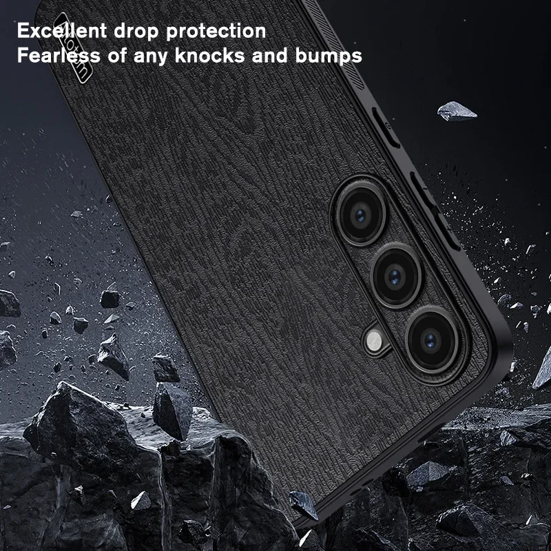 Back Shell Tree Leather Pattern Phone Case for Samsung Galaxy A55 A35 A25 A15 A05 A05S M55 4G 5G Soft Frame Protect Case