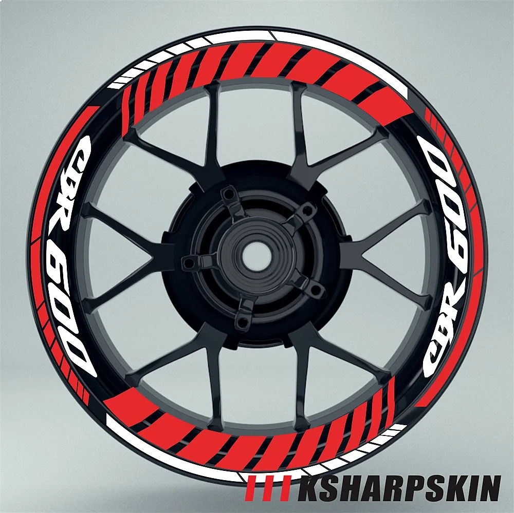 Multiple Color Waterproof Reflective Motorcycle Tire Stripe Decals Stickers for Honda CBR600