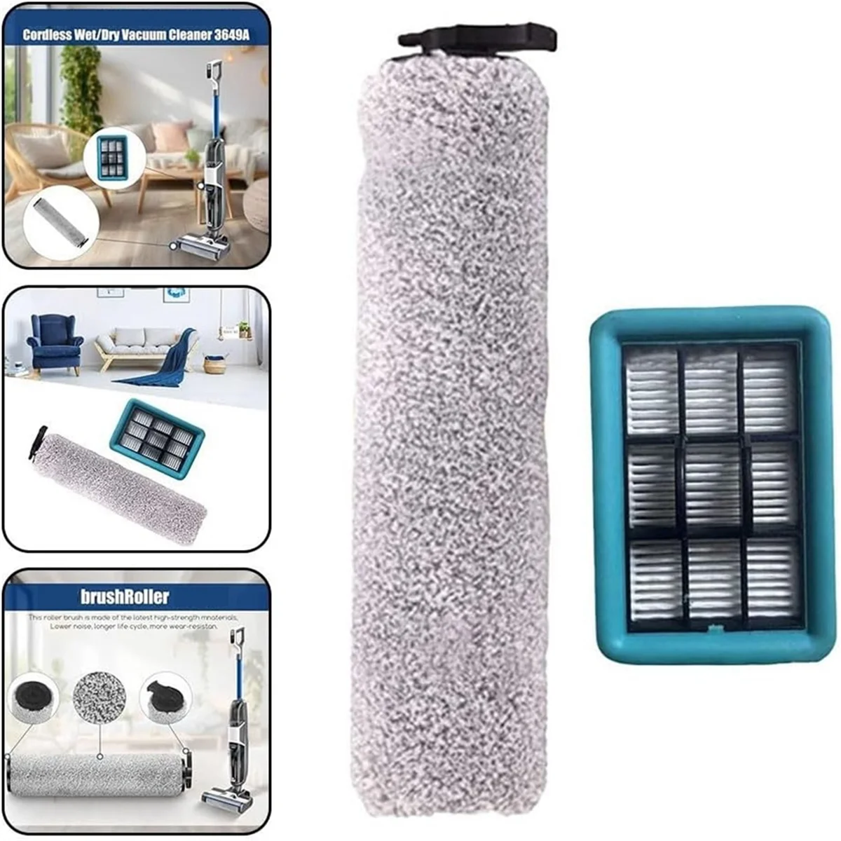 진공 청소기 브러시 롤 교체 가능 브러시 필터, 크로스웨이브 HF2 3845N 3831 바닥 스크러버 액세서리