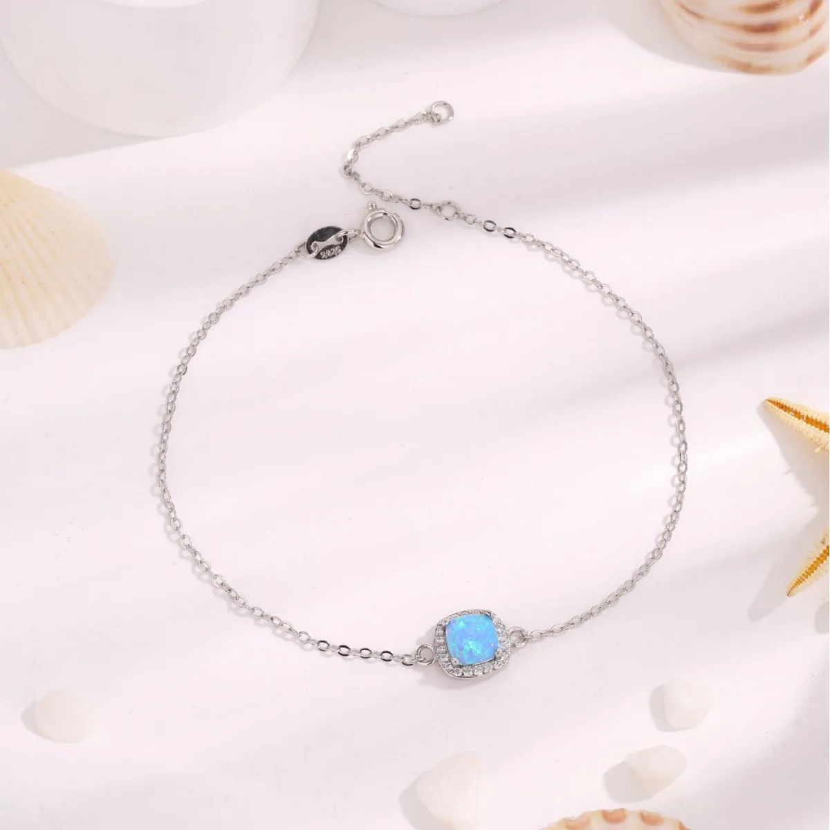 Pulsera de ópalo de plata 925 para mujer, joyería simple, pequeña y fresca, accesorios elegantes exquisitos para fiesta de vacaciones