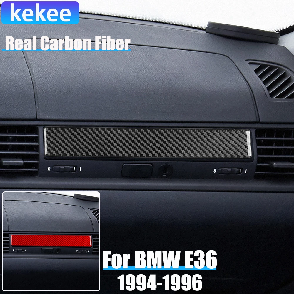 Real Carbon Fiber Auto Zubehör Passagier Dashboard Panel Trim Abdeckung Weiche Aufkleber Für BMW E36 3er/M3 1994 1995 1996