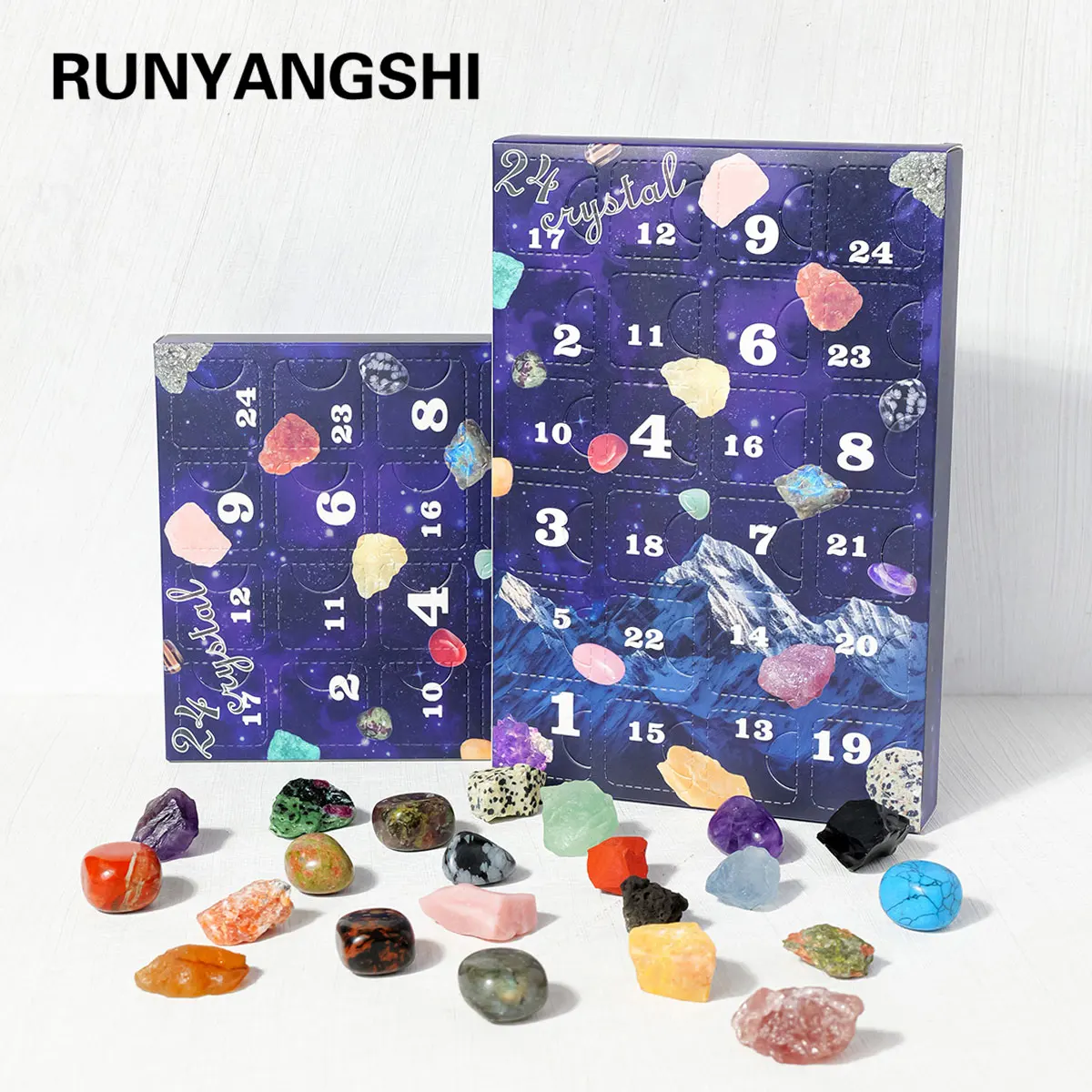 24 Grid Ore Crystal Gemstone Blind Box Rock Mineral Specimens Collection Natural Healing Stone Children's Teaching Gifts