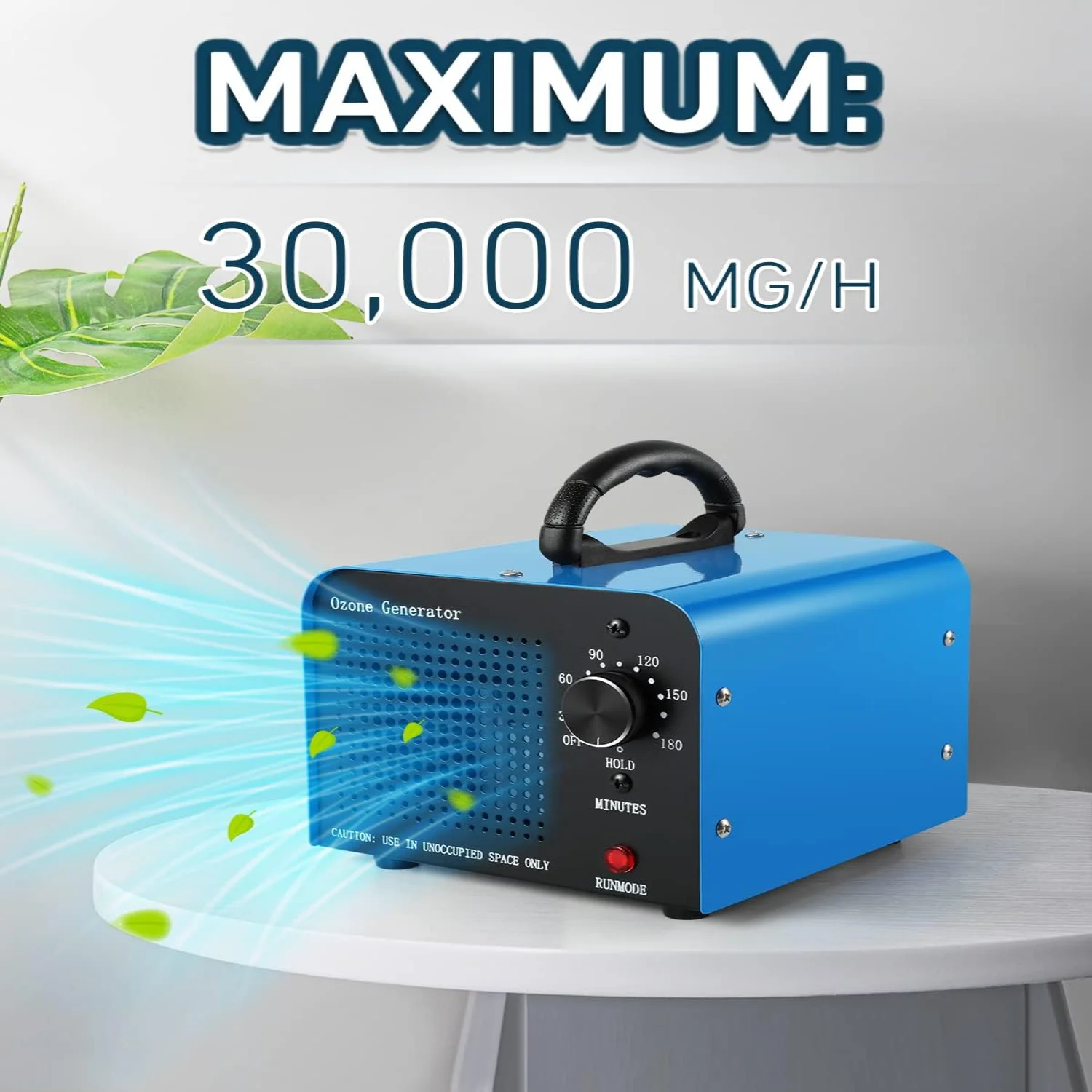 Generatore ECNLAN 0zona - Ionizzatore da 30000 mg/h per casa/gallone/fumo/stanza di animali domestici - Potente purificazione per ambienti domestici puliti e freschi