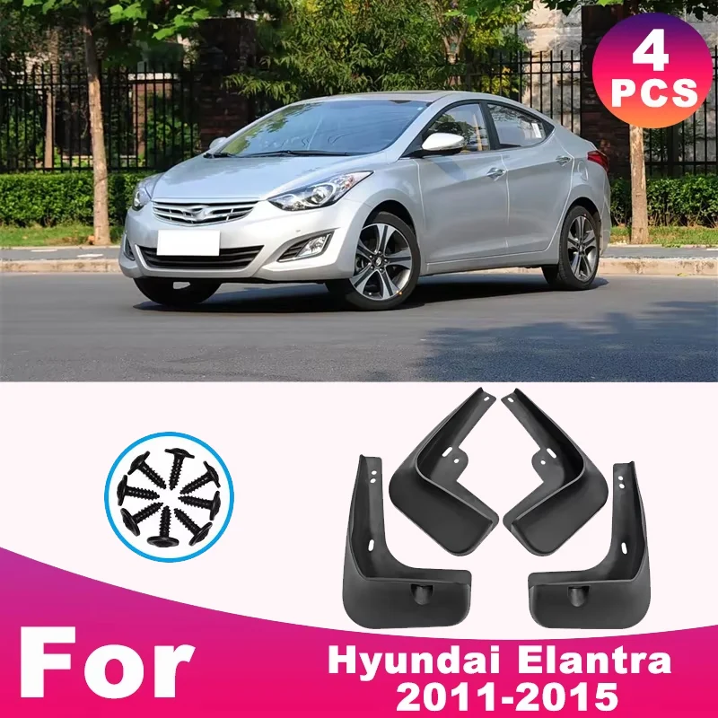 

For Hyundai Elantra 2011-2015 2012 2013 Automotive Tire Mudguard Waterproof Prevent Mud Splashing Car Mud Flaps 4pcs Accessories