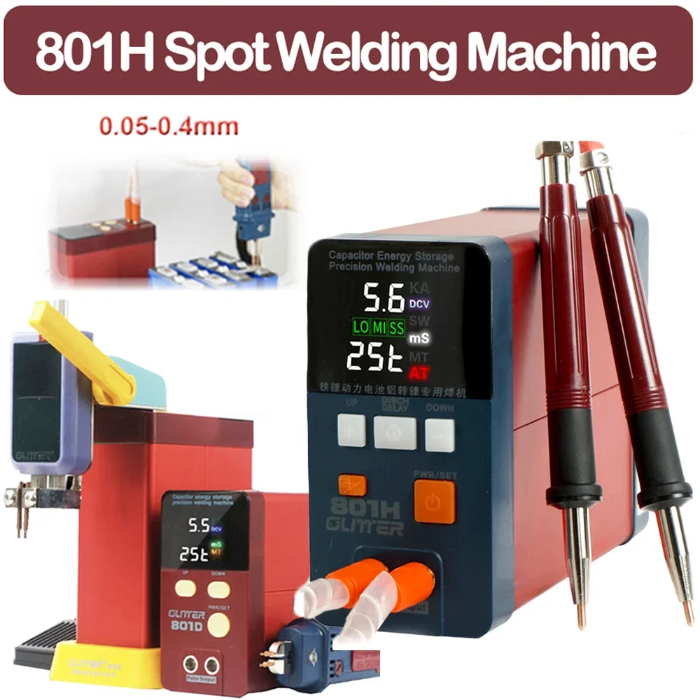 Spot Welding Machine 19.8KW 801H D B A 3500A Pulse Butt Welder 110-240V Power Battery Aluminum Nickel Single Battery Spot Welder