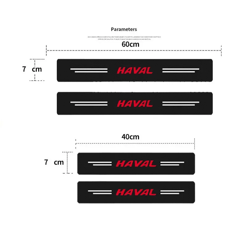 For Haval Jolion H6 F7 H9 H2 F7X F7H H5 H7 H2S 2018 H8 H3 H4 H1 M4 Car Sill Scuff Plate Decor Carbon Fiber Waterproof Stickers