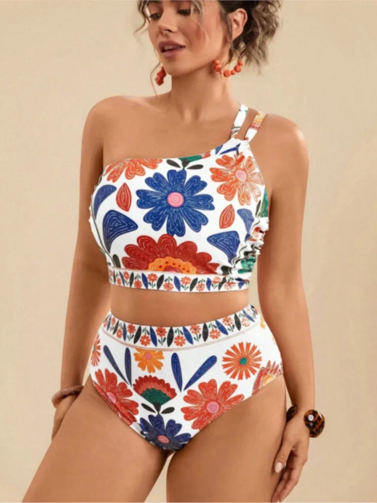 

L-4XL плюс размер бикини с высокой талией женский пуш-ап большой размер 3XL 4XL купальник летний Mujer купальник с контролем живота комплекты бикини