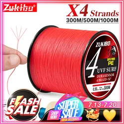 ZUKIBO 4 Strands 100M PE Braided Fishing Line 4LB-65LB Japan Durable Multifilament Fishing Line Super Smooth Carp Fishing Line