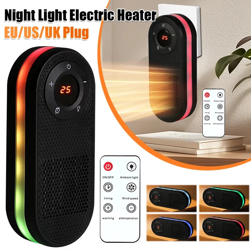 Wall Mounted Space Electric Heater Fan Timing Electric Silent Travel Warmer Low Noise Room Heater Portable Heaters for Home