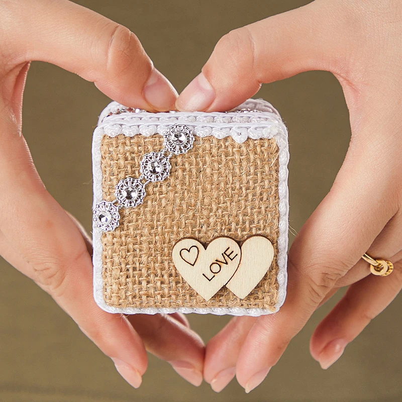 1PC Valentine's Day Confession Proposal Ring Box Wedding Holder Engagement Basket Gift for Women Valentine Heart- Shaped Basket