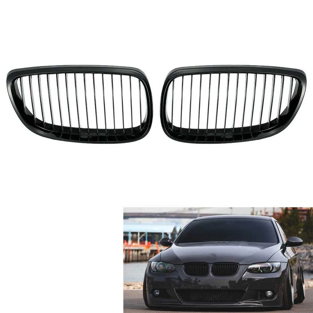 

Pair of Gloss Black Grill Grille for BMW E92 E93 3 Series Coupe 06-09 Durable 2 Door 51137157277,51137157278