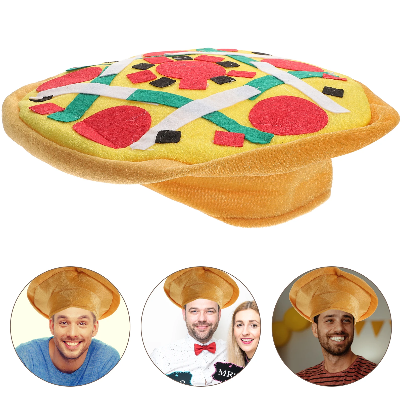 

Pizza Hat Pizza Photo Props Soft Material One Size Fits Most Carnival Costume Accessory for Holiday Festival Photo Props Gifts