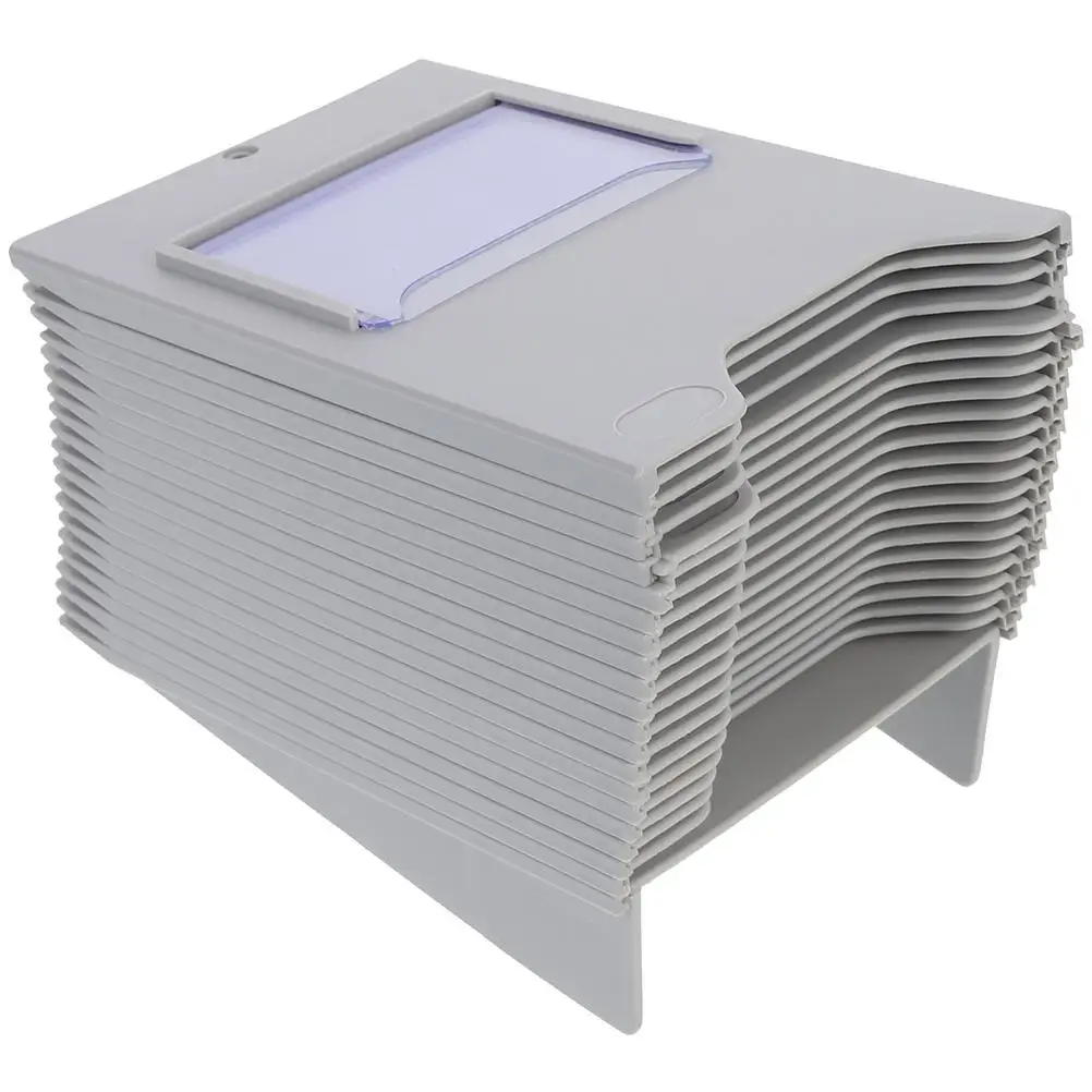 

Warehouse Material Card Rack 15 Pcs Plastic Document Shelf Multi Pockets Storage Brackets Holder Employee Badge Rack