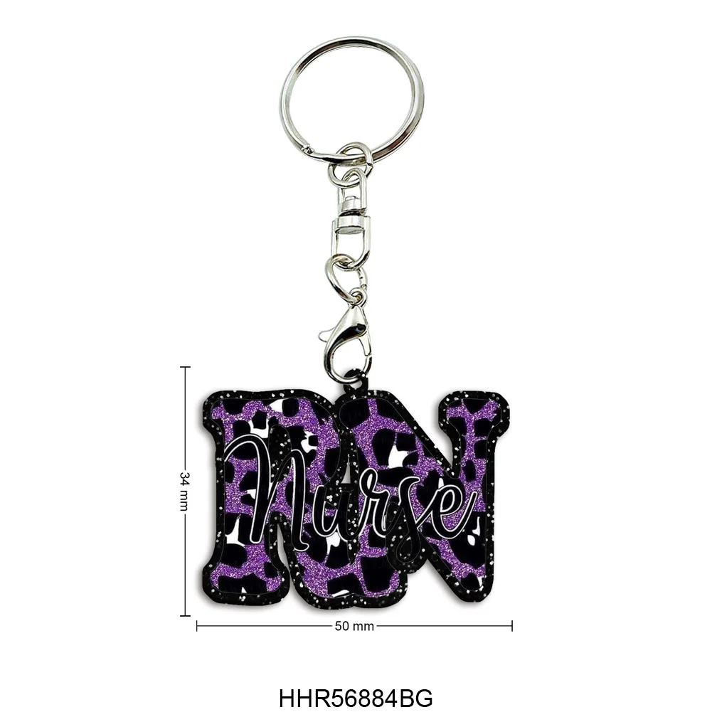 

Medical Care Nurses Color Glitter Acrylic Keychain For Craft Supply Party Gifts Holiday Jewelry Bag Decoration