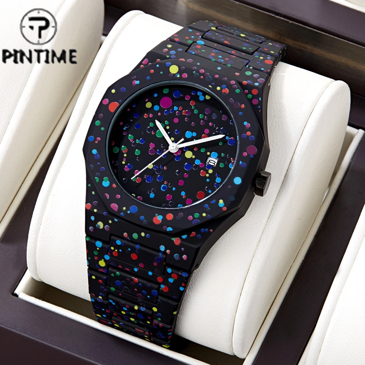 

PINTIME Watch Couple Quartz Watch Men's Fashion Watch Women's Casual Watch Advanced Silicone Strap Waterproof Wristwatch