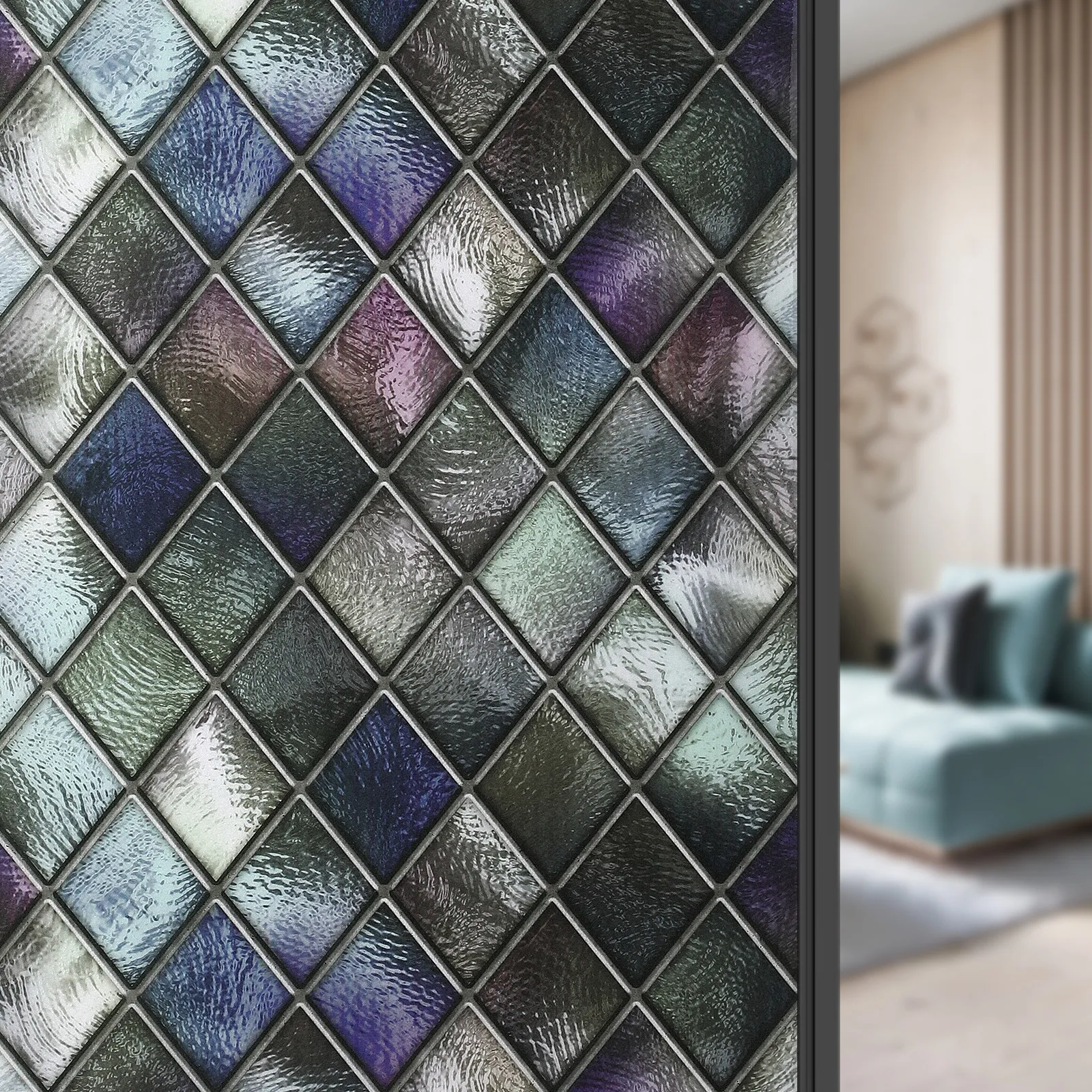Protection Bathroom Window Privacy Patterned Film Colorful Static Stickers Colored Decal