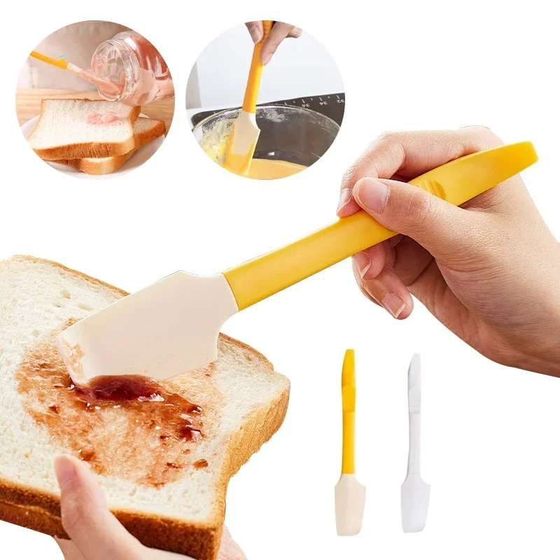 Multifunctional Stirring Scraper Heat Resistant Non Stick Kitchen Tool Cream Jar Long Handle Silicone Spatula for Kitchen