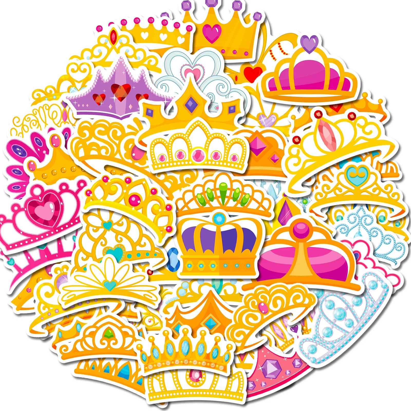 10/30/50PCS Crown Cartoon Stickers Graffiti Sticker Waterproof Decoration DIY Luggage Laptop Phone Car Bike Skateboard Decals