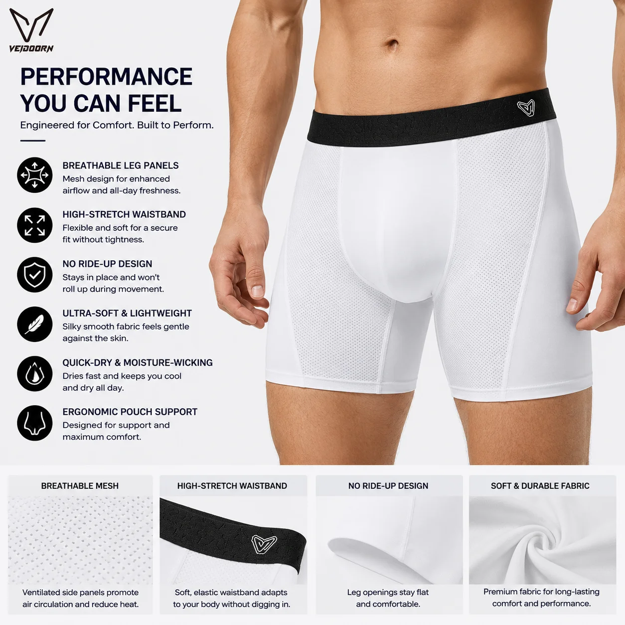 Quick Dry Underwear - 1/3Pack Athletic Boxer Briefs 7A Antibacterial