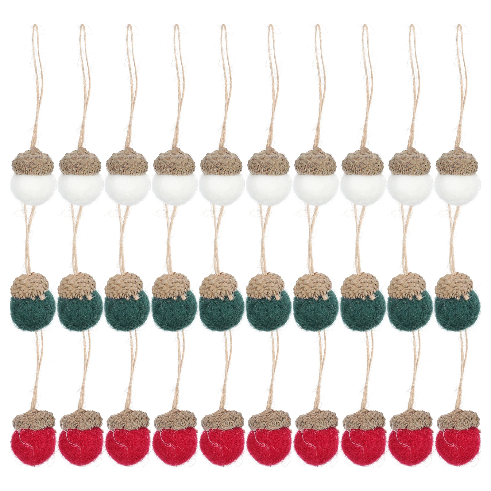 

30 Pcs Wool Felt Acorn Ball Decorations Christmas Ornament Kids Outdoor Type Ornaments