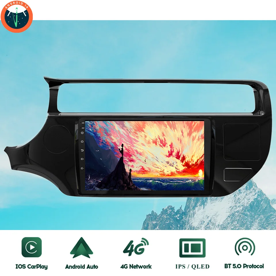 Cassette de DVD para coche Android 14, 8G + 128G, para Kia RIO K3 2015 2016 2017 2018, grabadora de cinta de navegación GPS estéreo para Radio de coche, 4G Lte WiFi