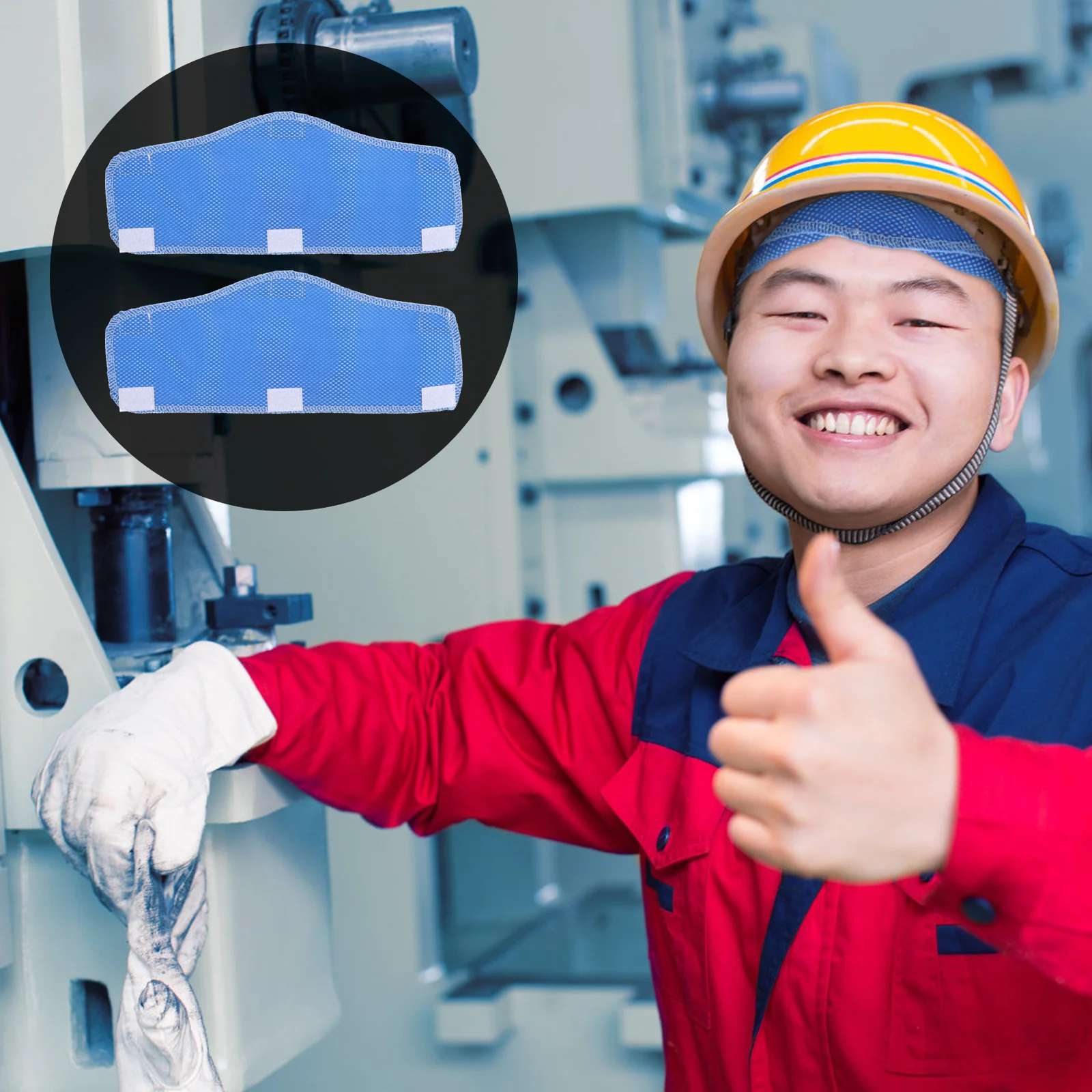 2pcs Safety Sweatband Breathable Washable Liner For Hard Hat Summer Worker Accessories Reusable Sweat Absorbing Band